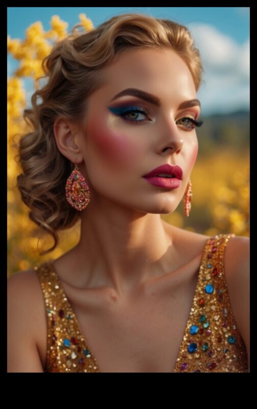 Glamums un mirdzums: dzirksti un spīdums grima stilos